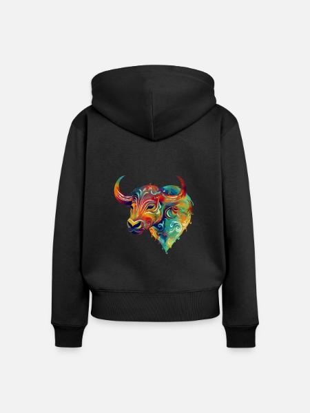 Bullo der Stier - Frauen Premium Bio Zip Hoodie - Schwarz