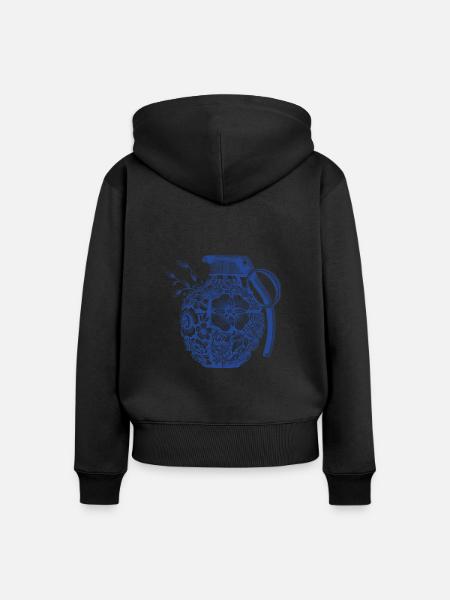Blumen Granate - Frauen Premium Bio Zip Hoodie - Schwarz