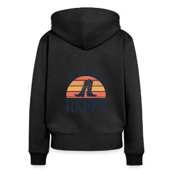 Une passion pour la danse pleine de joie de vivre - Sweat à capuche zippé Premium bio Femme - noir - Dos - Julia (174cm)