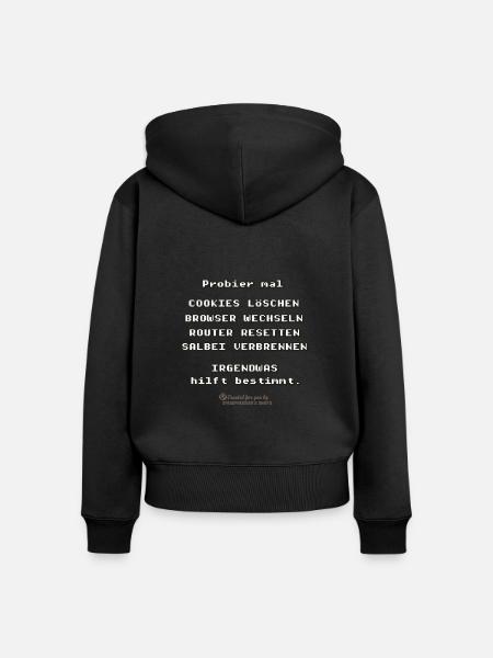 Cookies löschen - Frauen Premium Bio Zip Hoodie - Schwarz