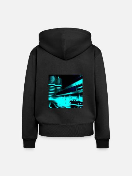 Design “Munich-2” - Frauen Premium Bio Zip Hoodie - Schwarz