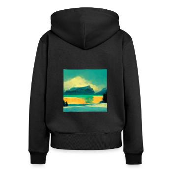 Wunderschöne Natur - Frauen Premium Bio Zip Hoodie - Schwarz - Hinten - Julia (174cm)