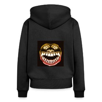 Sourire d’horreur créatif et efficace - Sweat à capuche zippé Premium bio Femme - noir - Dos - Julia (174cm)