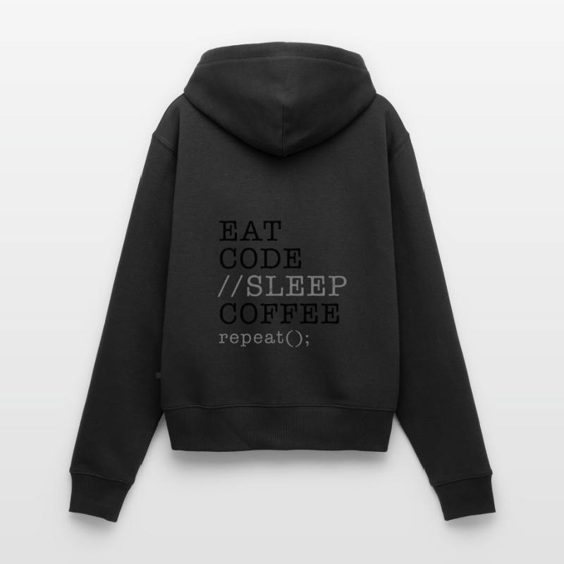 Informatique Python Programmeur Manger Code Sommeil Sweat à capuche zippé Premium bio Femme