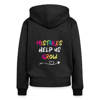 Lehrer Schulalltag Vintage Bildung Unterricht - Frauen Premium Bio Zip Hoodie - Schwarz - Hinten - Julia (174cm)