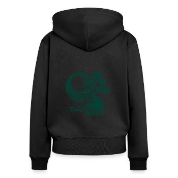 Bonsaï Mama - Sweat à capuche zippé Premium bio Femme - noir - Dos - Julia (174cm)