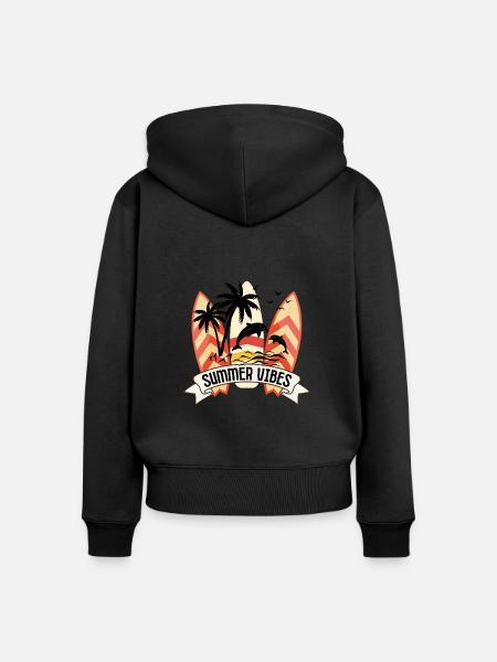 Sommerstimmung 1 - Frauen Premium Bio Zip Hoodie - Schwarz