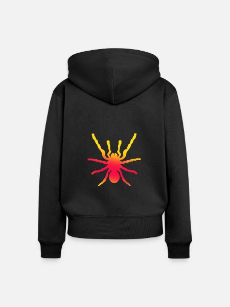 Spinne, Spinnentier - Frauen Premium Bio Zip Hoodie - Schwarz