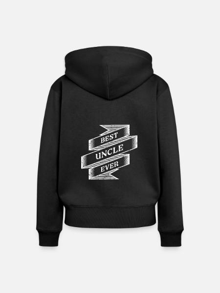 Best Uncle ever - Frauen Premium Bio Zip Hoodie - Schwarz