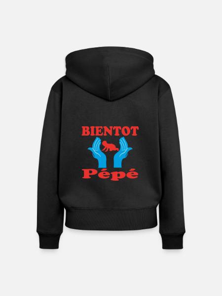 BALD Pépé - Frauen Premium Bio Zip Hoodie - Schwarz