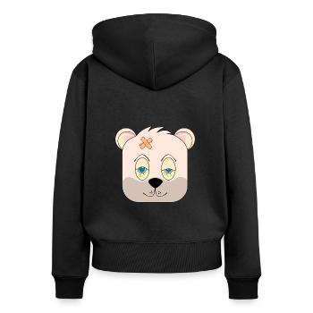 Square dog number two - Women's Premium Organic Zip Hoodie - black - Back - Julia (174cm)
