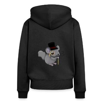 Sir Chinchilla - Vrouwen Premium Bio ziphoodie - zwart - Achter - Julia (174cm)