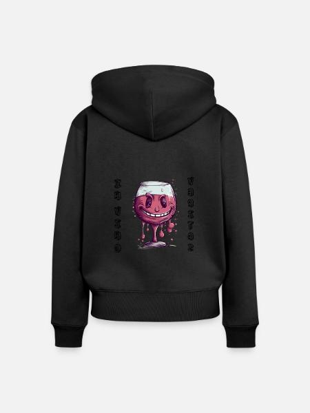 In vino veritas - Frauen Premium Bio Zip Hoodie - Schwarz