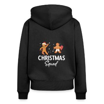 Lustige Lebkuchenmann Vintage Cookie Sprüche - Frauen Premium Bio Zip Hoodie - Schwarz - Hinten - Julia (174cm)
