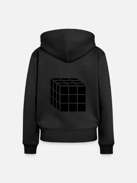 3x3 Block Würfel - Frauen Premium Bio Zip Hoodie - Schwarz