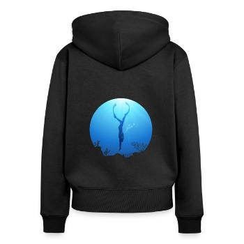 Diver and Freediver - Women's Premium Organic Zip Hoodie - black - Back - Julia (174cm)