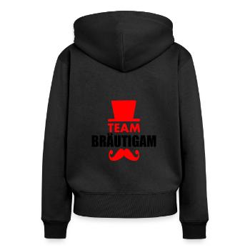 Équipe Groom - Sweat à capuche zippé Premium bio Femme - noir - Dos - Julia (174cm)