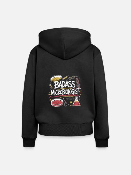 Wissenschaft mit Leidenschaft - Frauen Premium Bio Zip Hoodie - Schwarz