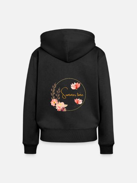 Sommerzeit - Frauen Premium Bio Zip Hoodie - Schwarz
