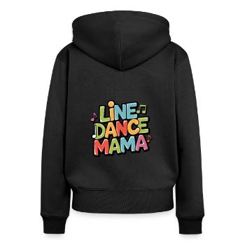Danse en ligne Maman Mama tanzt Danse en ligne - Sweat à capuche zippé Premium bio Femme - noir - Dos - Julia (174cm)