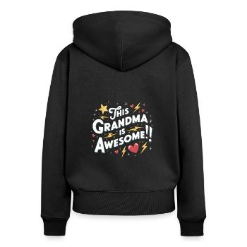 Grand-mère est la meilleure arrière-grand-mère - Sweat à capuche zippé Premium bio Femme - noir - Dos - Julia (174cm)