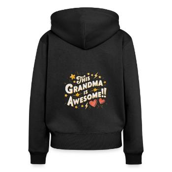 Un design accrocheur et cool pour la meilleure grand-mère - Sweat à capuche zippé Premium bio Femme - noir - Dos - Julia (174cm)