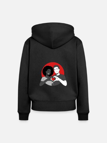 Liebe ist Liebe - Frauen Premium Bio Zip Hoodie - Schwarz