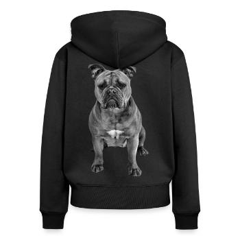 Bouledogue Vieux Bouledogue Anglais Chien Chiens - Sweat à capuche zippé Premium bio Femme - noir - Dos - Julia (174cm)