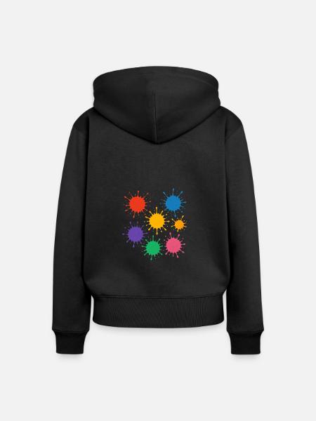 Farbenspiel - Frauen Premium Bio Zip Hoodie - Schwarz
