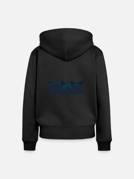 Berge - Frauen Premium Bio Zip Hoodie - Schwarz