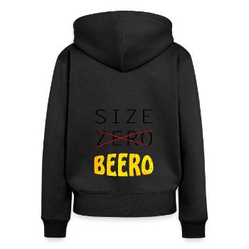 Saufen Spruch Geschenk Party Bier - Frauen Premium Bio Zip Hoodie - Schwarz - Hinten - Julia (174cm)