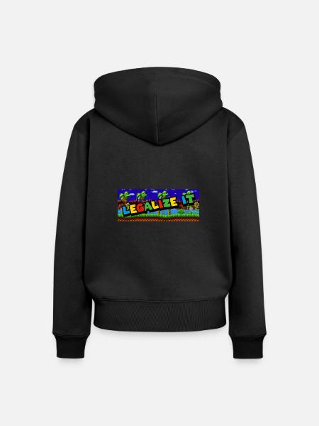 Retro 8-Bit Statement - Frauen Premium Bio Zip Hoodie - Schwarz