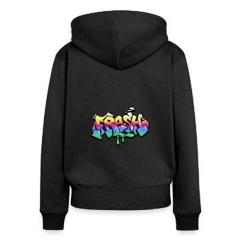 Fresh Graffiti - Women's Premium Organic Zip Hoodie - black - Back - Julia (174cm)