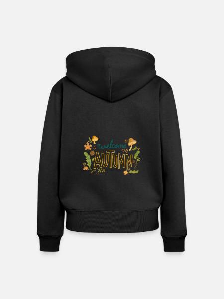 Willkommen im Herbst - Frauen Premium Bio Zip Hoodie - Schwarz