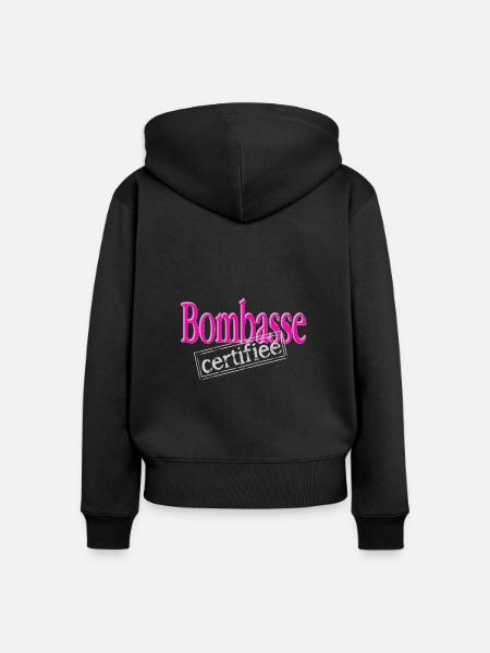 Zertifizierte Bombasse - Frauen Premium Bio Zip Hoodie - Schwarz