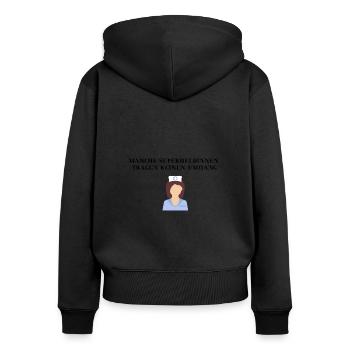 Krankenschwester Superheldin lustig Geschenkidee - Frauen Premium Bio Zip Hoodie - Schwarz - Hinten - Julia (174cm)