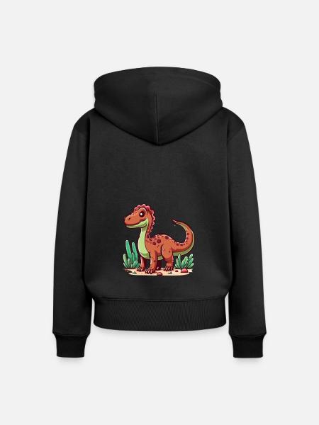 Dinosaurier - Frauen Premium Bio Zip Hoodie - Schwarz