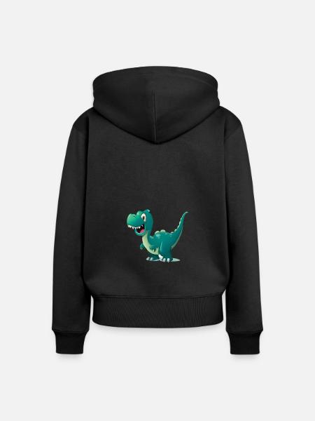 Dinosaurier - Frauen Premium Bio Zip Hoodie - Schwarz