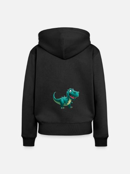 Dinosaurier - Frauen Premium Bio Zip Hoodie - Schwarz