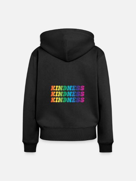 Kindness Spruch - Frauen Premium Bio Zip Hoodie - Schwarz