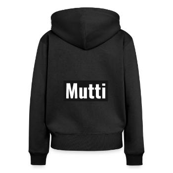 Mutti-Muttertag Geschenkidee - Frauen Premium Bio Zip Hoodie - Schwarz - Hinten - Julia (174cm)