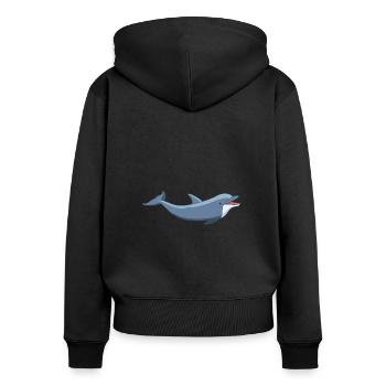 Meerestiere - Frauen Premium Bio Zip Hoodie - Schwarz - Hinten - Julia (174cm)
