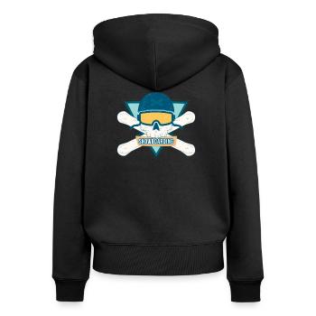 Snowboard - Frauen Premium Bio Zip Hoodie - Schwarz - Hinten - Julia (174cm)