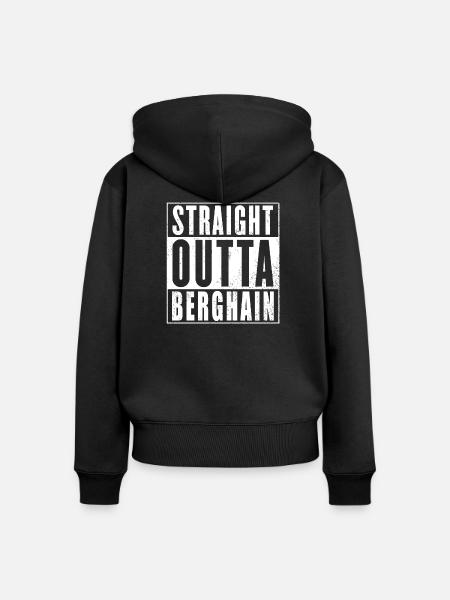 Techno - Frauen Premium Bio Zip Hoodie - Schwarz