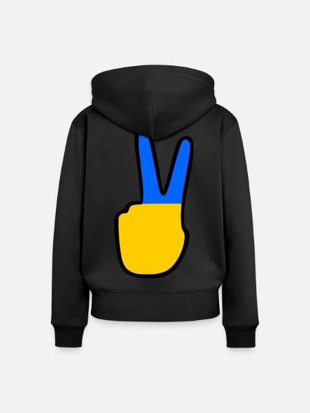 Ukraine - Frauen Premium Bio Zip Hoodie - Schwarz