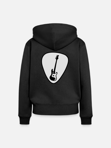 gitarre - Frauen Premium Bio Zip Hoodie - Schwarz