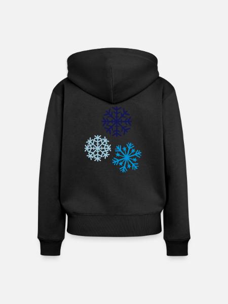 Schnee - Frauen Premium Bio Zip Hoodie - Schwarz