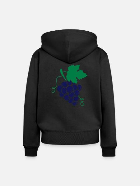 grapes design - Frauen Premium Bio Zip Hoodie - Schwarz