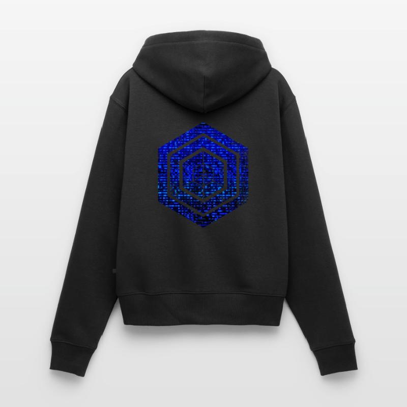 Codage géométrique du programmeur de programmation hexagonale Sweat à capuche zippé Premium bio Femme