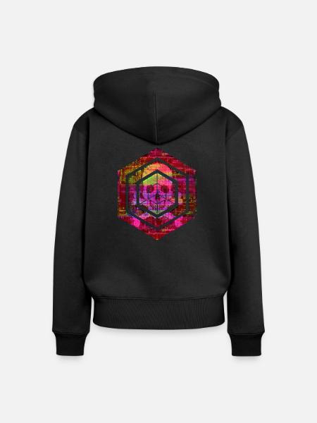 Hexagon-Programmierung Programmierer Codierung geometrisch - Frauen Premium Bio Zip Hoodie - Schwarz